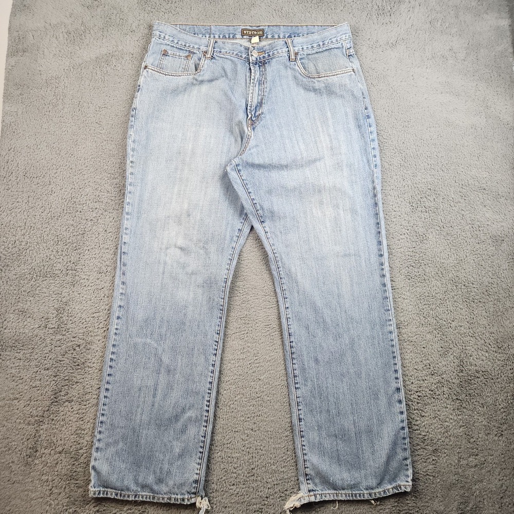 Stetson Western Y2K‎ Denim Jeans Mens 38x32 Blue Distressed Cowboy Western VTG